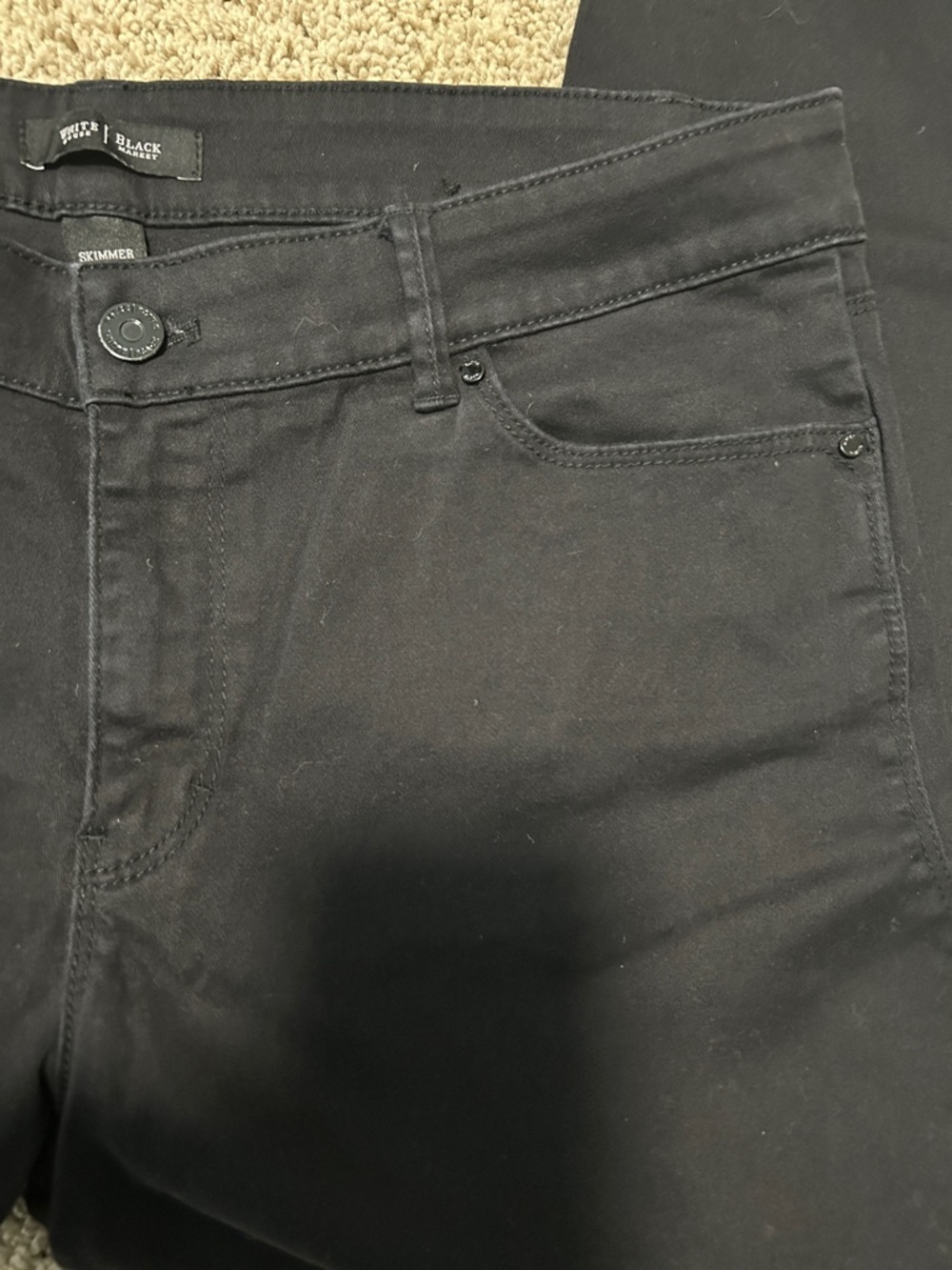 White House Black Market Women’s Black Skimmer Pants Jeans, Size 12 - Picture 6 of 9